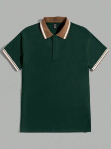 Men Striped Trim Polo Shirt